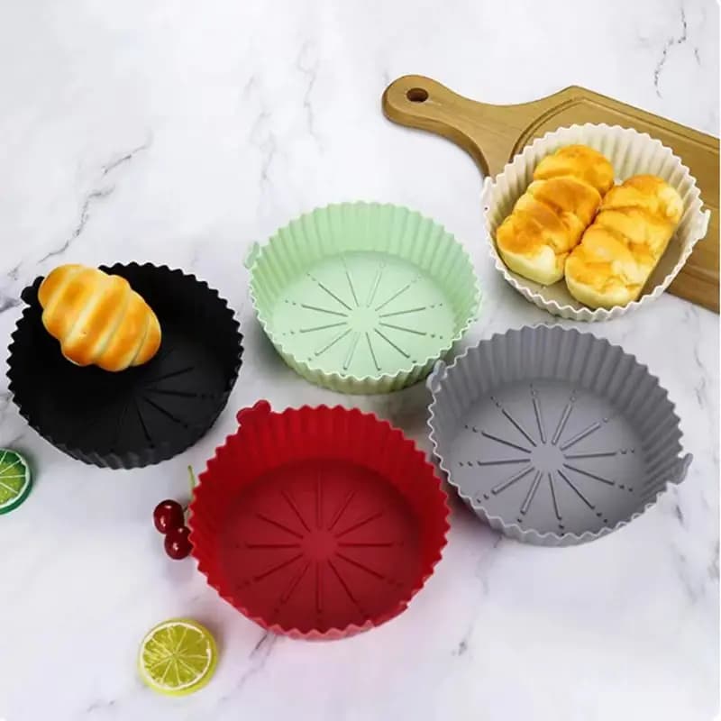 Reusable Air Fryers for Food Use Accessories for Pane Coating Silicone Frying Oven Pizza Wheat Sheet Airfryer Basket