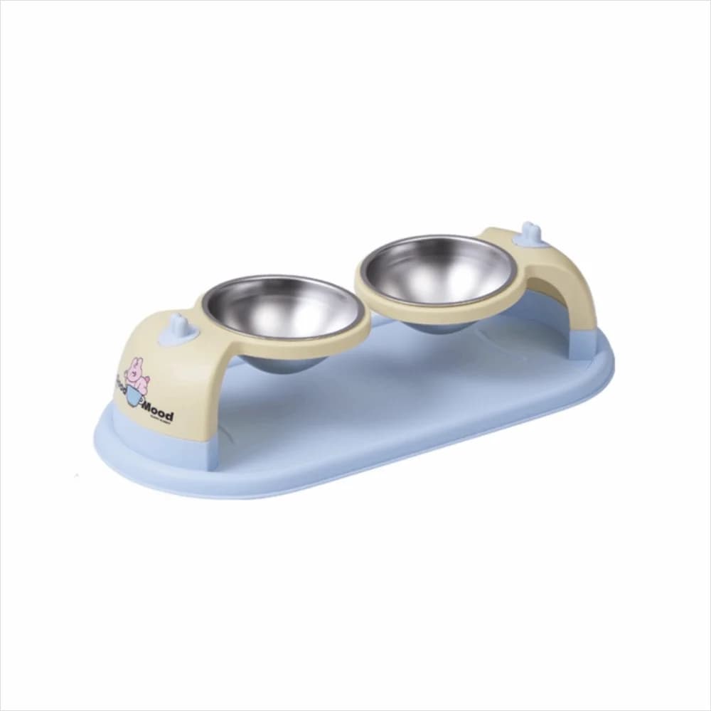 Ciotola per Cani e Gatti Rialzata con Design a Cartone Animato, Base Antiscivolo, Anti-Ribaltamento, Anti-Perdita, Protezione Collo, da Viaggio