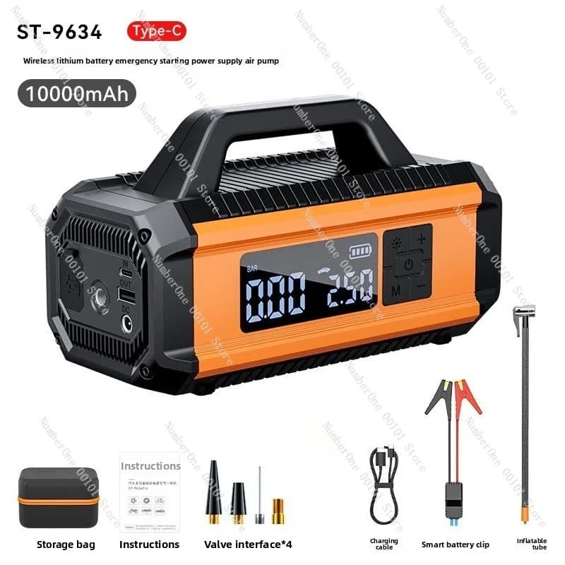 Avviatore di emergenza per auto 12V con compressore d'aria integrato