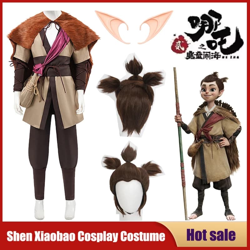 New movie Nezha's Demon Boy Cosplay Ne Zha 2 Shen Xiaobao Ancient style costume Anime Stage Performance Party Carnival Set