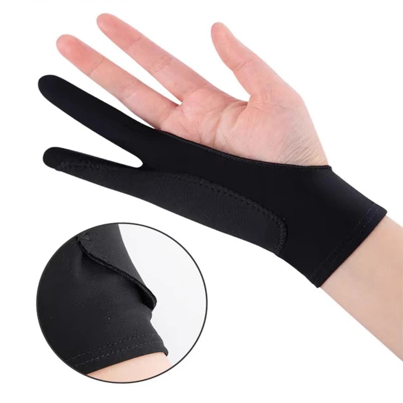 Guanto anti-touch per disegno con schermo a due dita per telefono iPad Guanto anti-touch speciale per pittura a mano per schermo digitale tablet