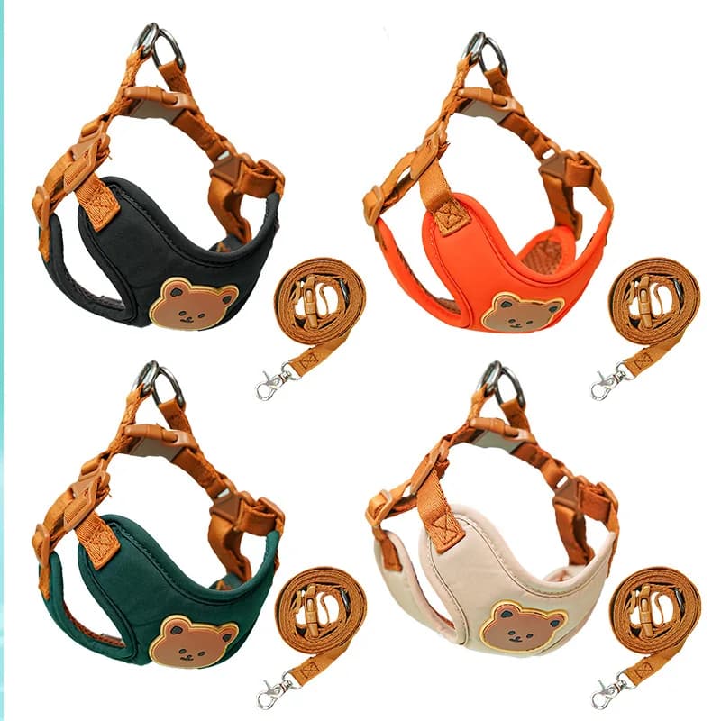 Cute bear chest strap, pet leash, small and medium-sized dogs go out, teddy, more universal than bears and cats
