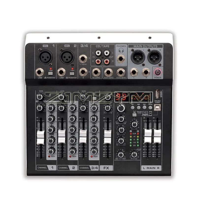 Mixer audio Bluetooth professionale da 4, 6, 8 canali Console di missaggio audio Interfaccia audio Scheda audio USB per computer Karaoke domestico