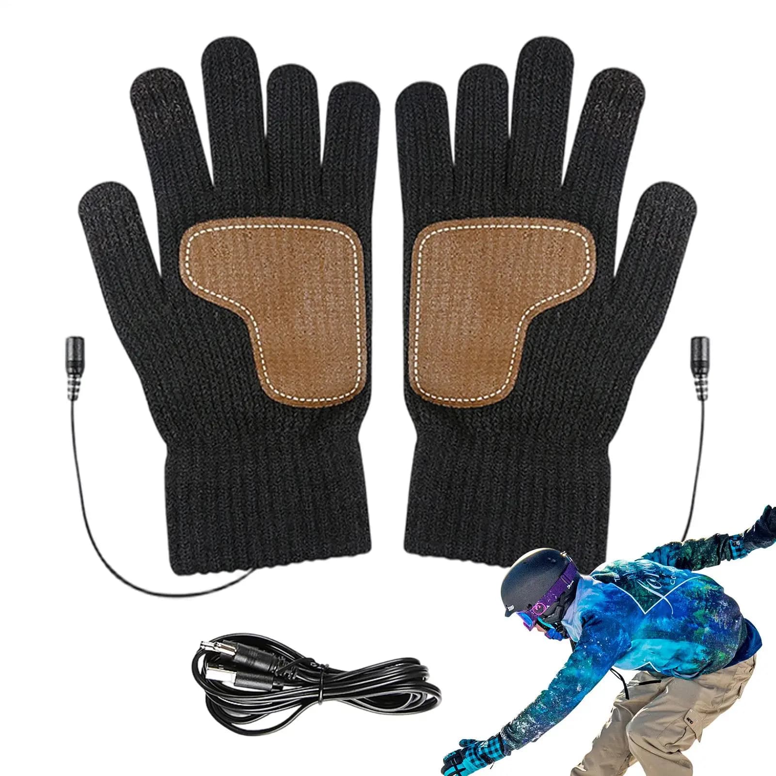 Women's Warm Gloves Heated Gloves Powered via USB Anti-Slip at 3 Temperatures Electric Heaters for Men Woman Outdoor Office Work Home
