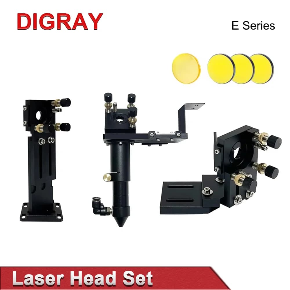 DIGRAY Series E Set of black CO2 laser heads 1 piece Focus lens 3 pieces silicon/molybdenum mirrors for engraving machine parts