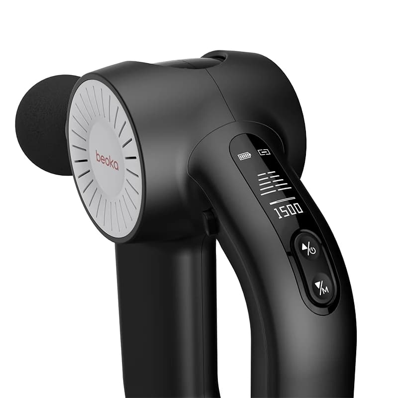 Professional 30-speed massage gun Cooling heads for resistant heating 12 mm LCD touch screen massage gun with D6 PRO amplance