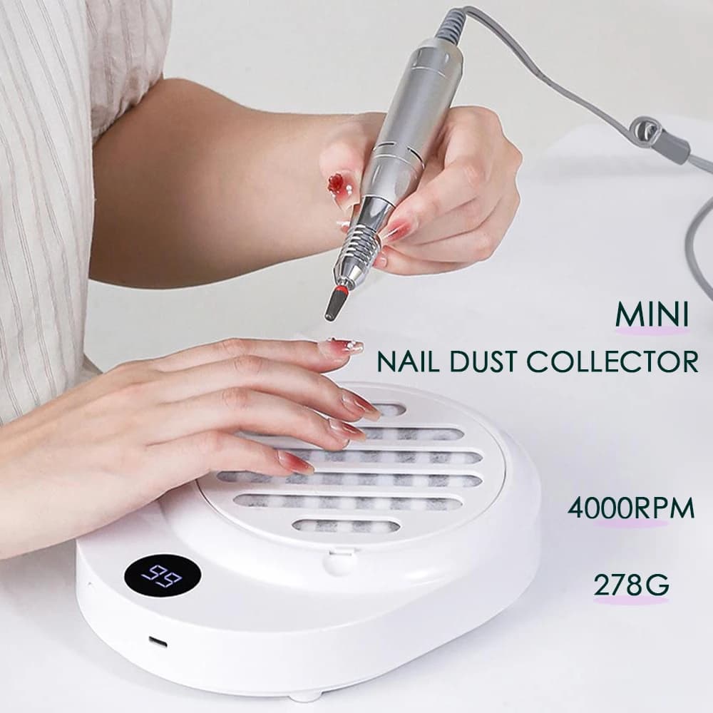 4000 giri/min Forte Aspirazione Collettore di Polveri per Unghie USB Collettore di Aspirazione di Polveri Professionale Estrattore di Polveri per Unghie Senza Fili Nail Art Salon