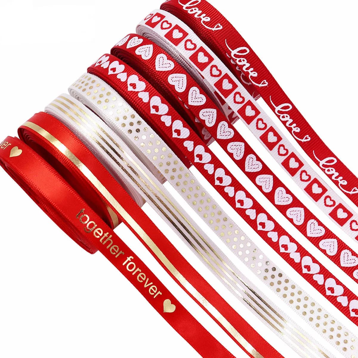 5 metri Rosso Amore Nastro stampato Matrimonio Tanabata Confezione regalo Corda San Valentino Nastro jacquard rosso Nastro fatto a mano fai da te