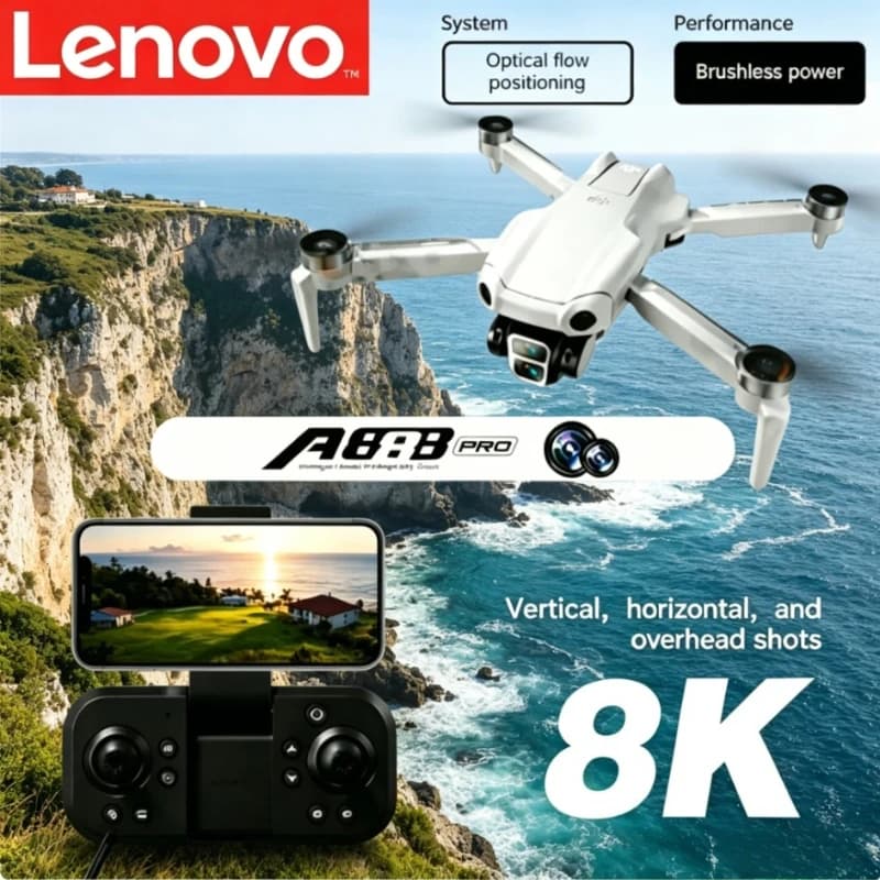 Lenovo A888 Pro Drone Professional 4K 5G WIFI Dual Camera Remote Control with screen Brushless Motor Avoidance Quadcopter