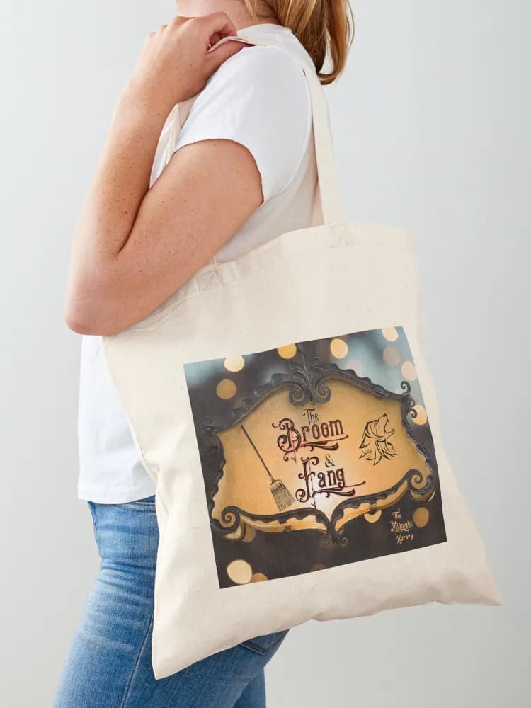 Il logo del pub con insegna luminosa The Broom & Fang! Borsa tote, borse a mano da donna, borsa per la spesa, borse da spiaggia da donna