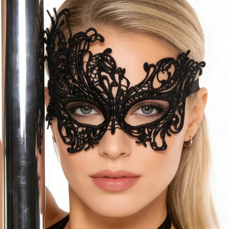 Maschera di pizzo regina nera per adulti Ricamo Appliques Costume da festa Maschera di carnevale Accessori donna Maschera da sposa Maschera in maschera