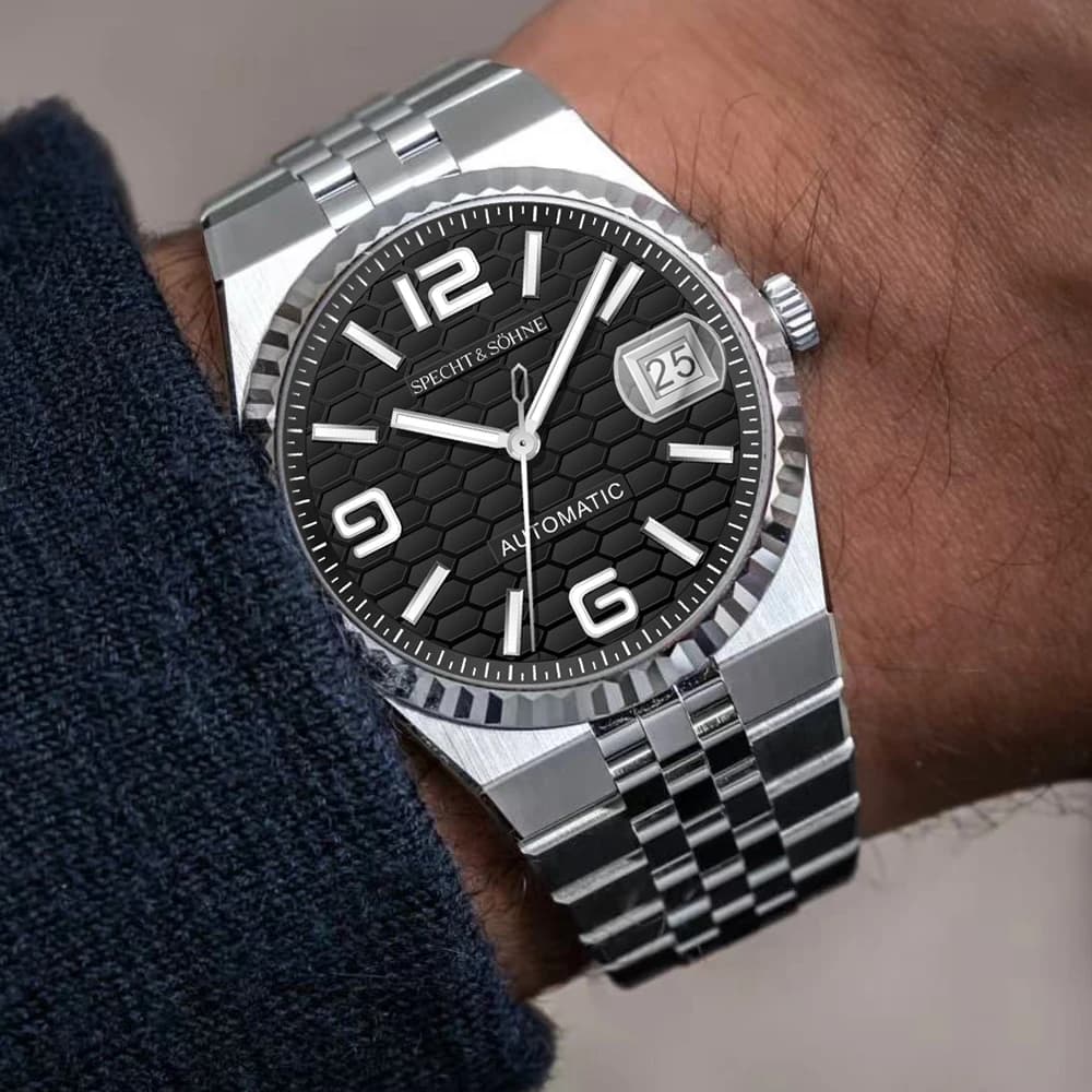 2025 New Specht & Söhne Luxury 37mm Men's Automatic mechanical watches Stainless steel watch Waterproof Relogio Masculino