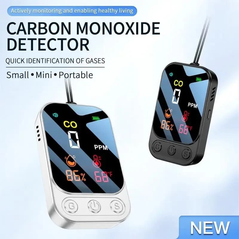 Carbon monoxide detector Portable camping co detector Gas leak detector for stove Alarm with color HD screen for camping car RV