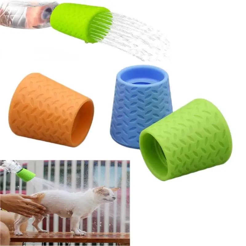 Water-saving Silicone Pet Bathing Sprinkler Portable Bottle Cap Shower Head for Efficient Dog Cat Grooming Washing