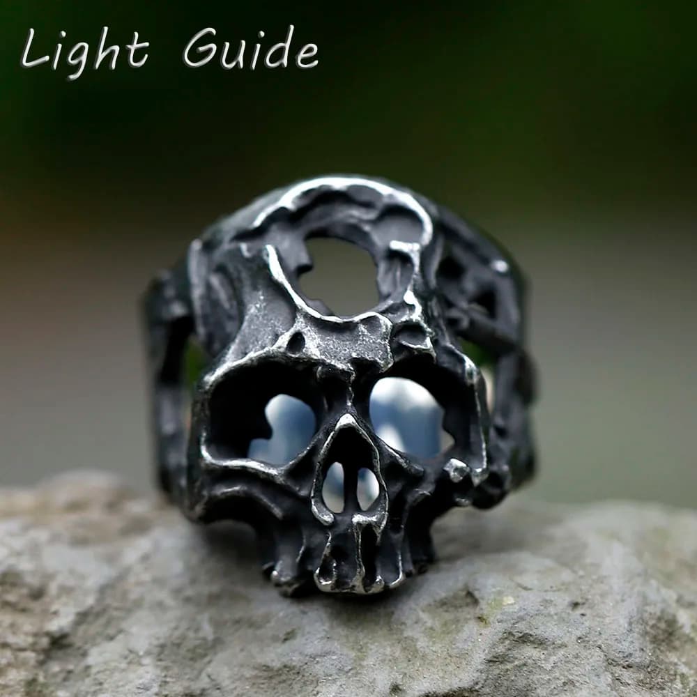 2022 NEW Men's 316L stainless-steel rings retro Anel Masculino Punk RING for teens gothic fashion Jewelry Gift free shipping