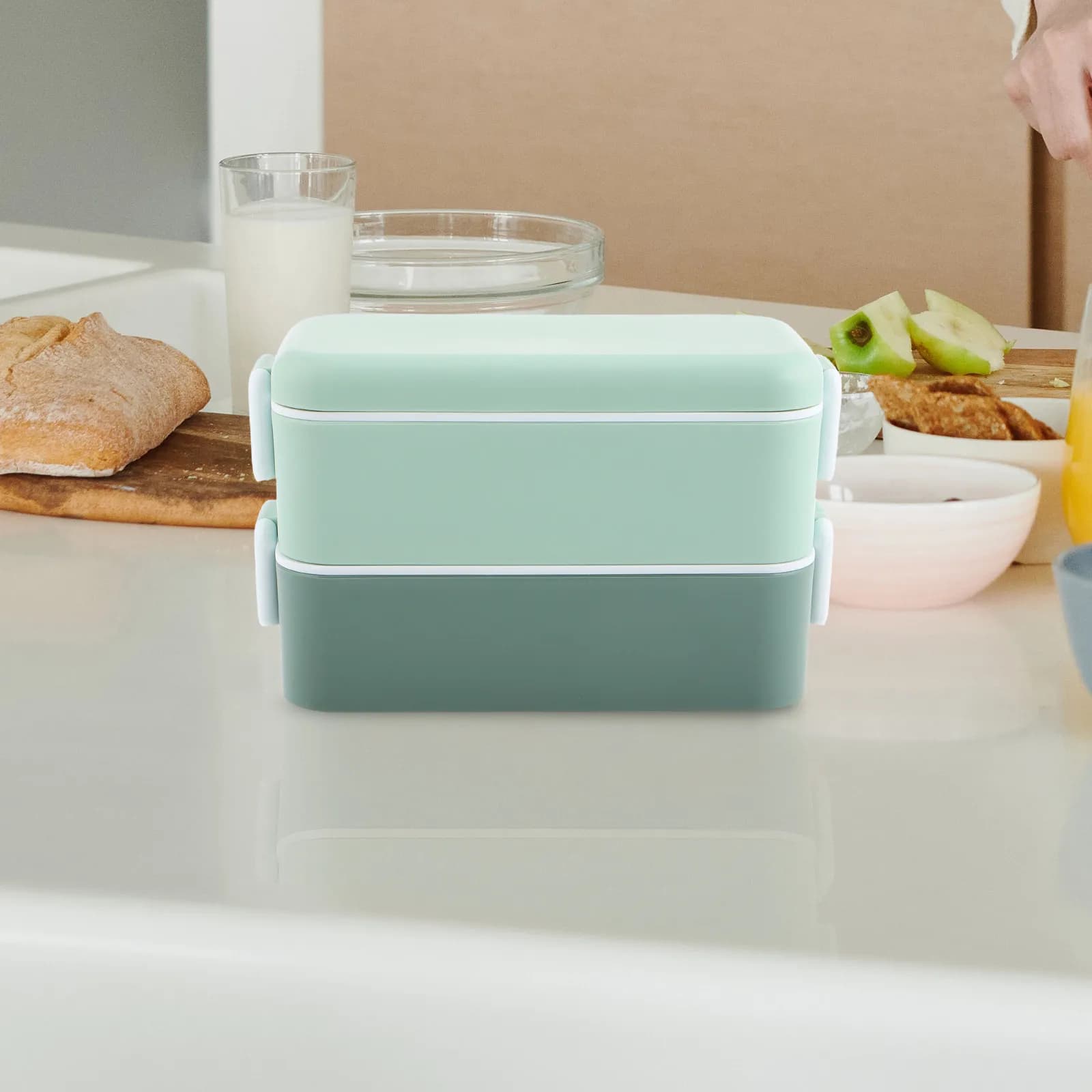 Contenitori per Pasti Divisi Riutilizzabili, Adatti al Microonde, Ermetici, Scatole Bento per Adulti, Impilabili con Scomparti per Conservazione Alimenti