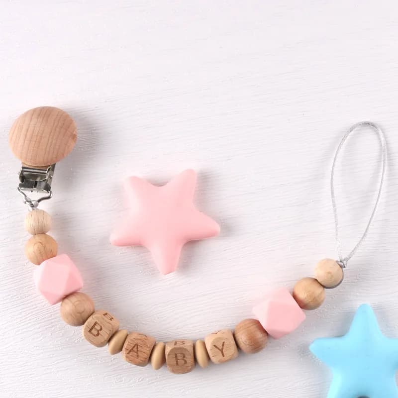 Nuovi clip per ciuccio per bambini Catene con nome personalizzato Massaggiagengive Clip per porta capezzoli fittizi Accessori per neonati Giocattoli per la dentizione Regali da masticare