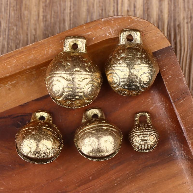 Campanelli per Collari di Cani e Gatti, Campanelli in Rame 11mm 14mm 16mm 18mm 20mm, Campanelli in Ottone dal Suono Forte, Campanelli Vintage Mini Artigianali, Campanelli per Animali Domestici