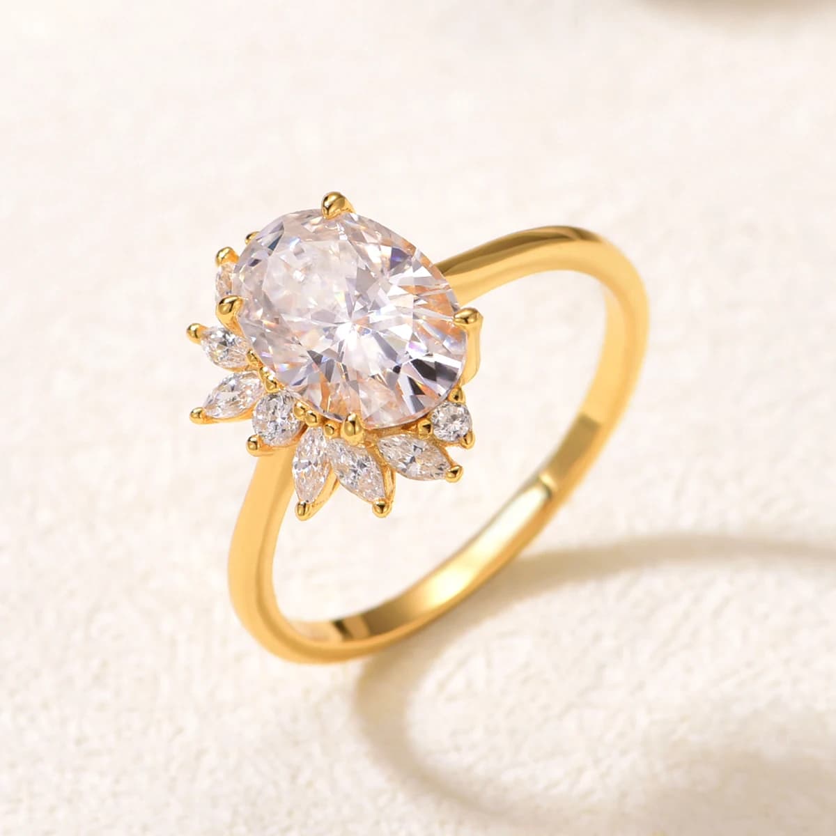 Anello da donna in argento S925 placcato oro 18K con moissanite ovale da 2,5 carati/10*7mm, gioiello di lusso leggero per matrimonio, idea regalo.
