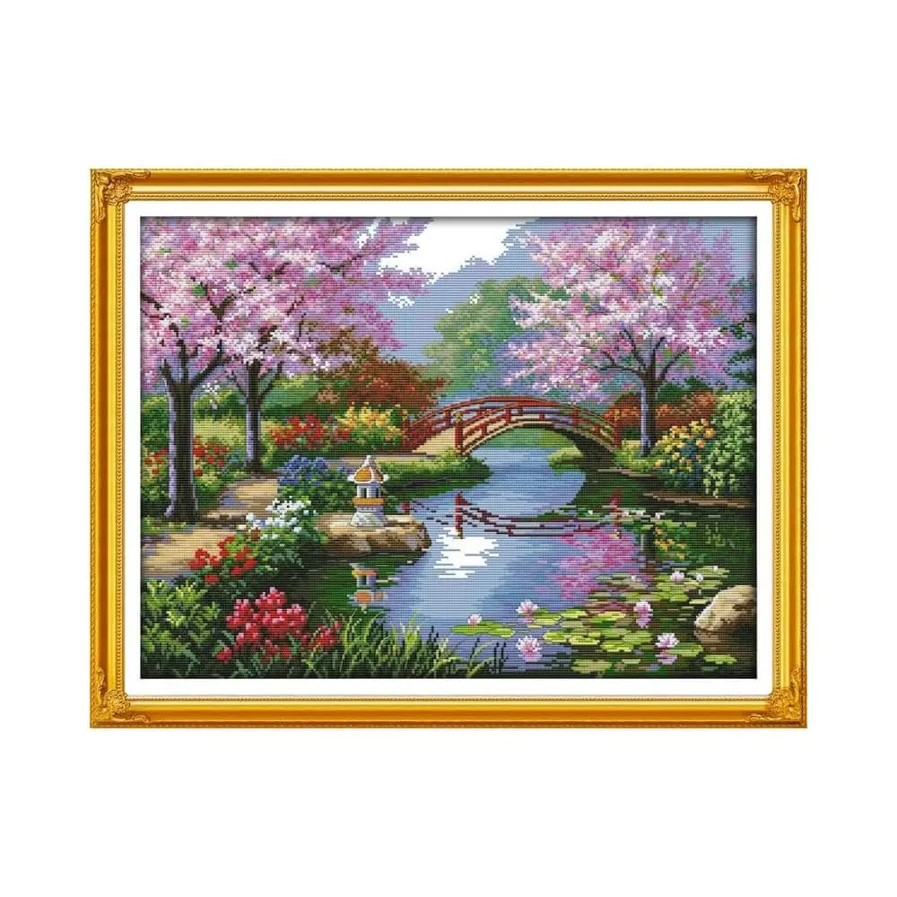 Kit per ricamo a punto croce stampato, kit per ricamo con fili DMC con motivo stampato 14CT - Mappa del mondo antico 20''×16.5''