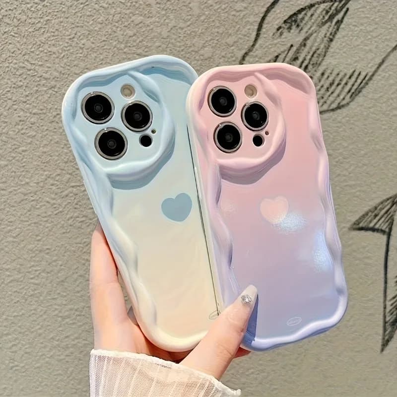 Cute Gradation Heart Cream Phone Case For Samsung Galaxy S26 S25 S24 FE S22 S23 Ultra Plus A56 A55 A37 A36 A27 A26 A16 A06 Cover