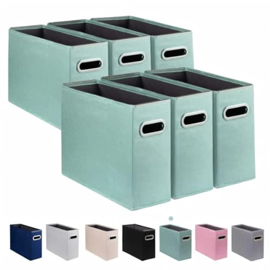 Scatola Portadocumenti Formato Letter, Organizzatore Pieghevole in Tessuto per Cartelle, Portadocumenti Portatile da Ufficio con Maniglia in Metallo