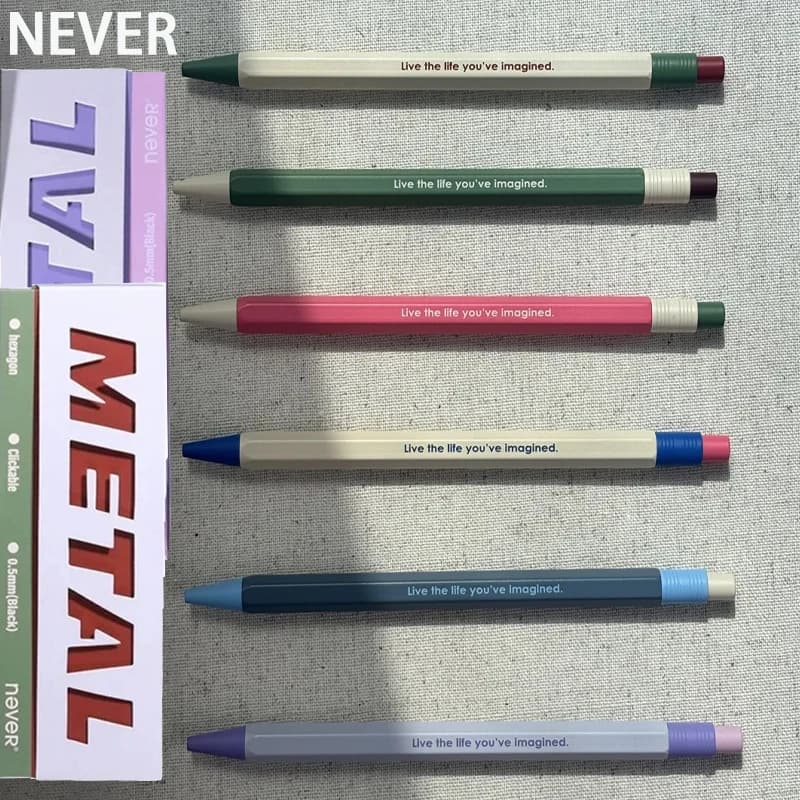 Penna Gel in Metallo da 0,5 mm con Ricarica Extra, Inchiostro Nero a Sfera a Sgancio Rapido, Anti-sbavatura, per Uso Quotidiano, Design Brevettato, Articoli di Cancelleria