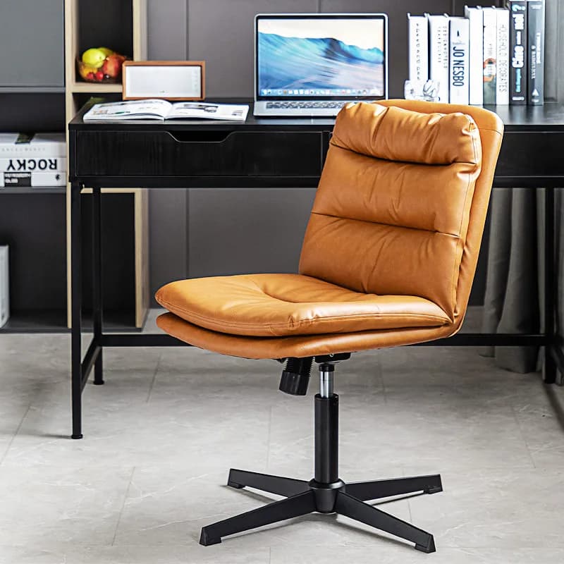 Sedia da ufficio moderna piccola gialla marrone chiaro morbida senza braccioli comoda sedia da ufficio da gioco ergonomica rilassante Silla De Escritorio Chaises