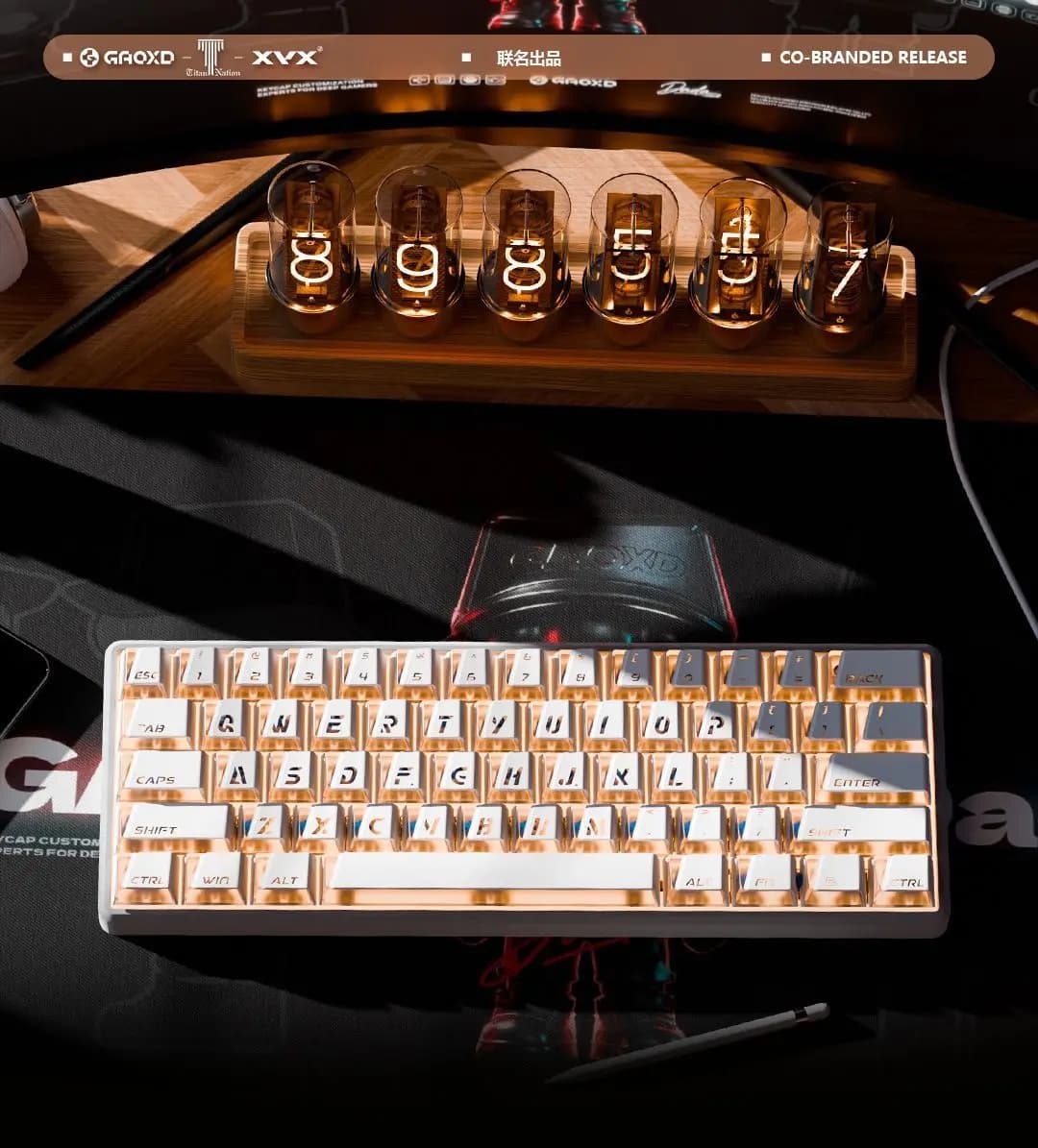 Prism Shine Through Keycaps Cherry Profile ABS PC Mechanical Keyboard Keycap Set Large Font for Magnetic Switch Keyboard keycaps