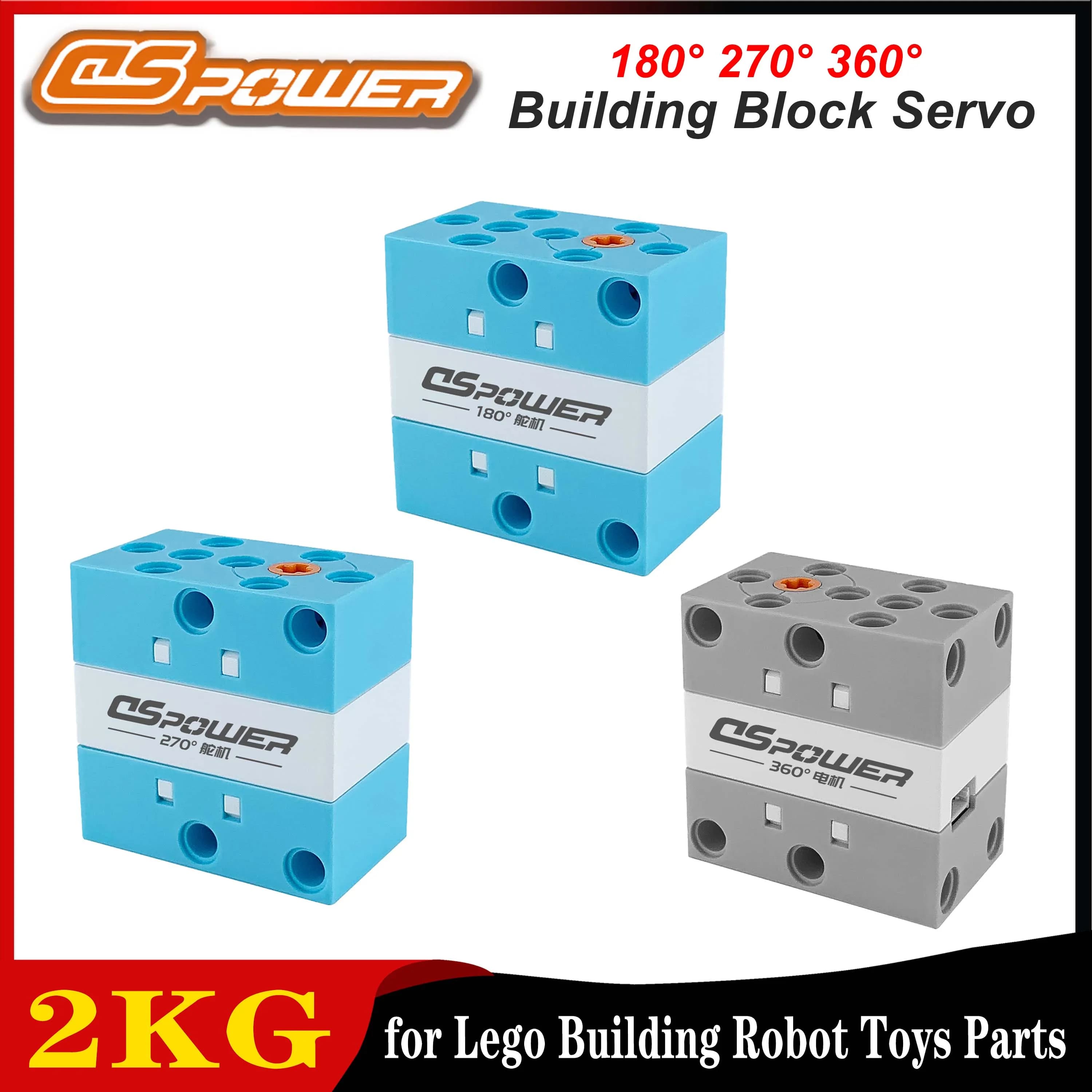 DSpower 2KG 180 ° 270 ° 360 ° Servomotore a Blocchi per Costruzioni, ad Alta Coppia, con Bit Poroso, Uscita Bidirezionale, Programmabile per Robot da Costruzione