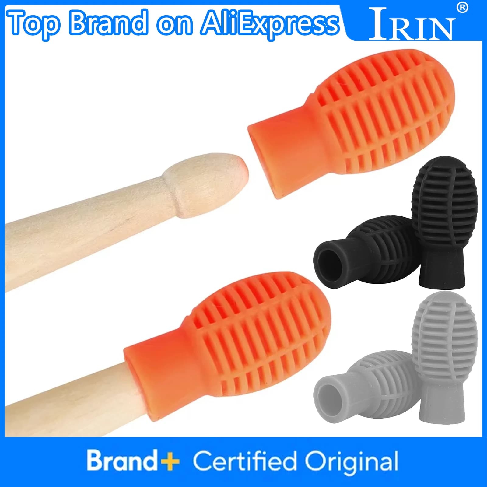 IRIN 2 Pezzi Copricapo in Gomma per Bacchette, Silenziatore per Tamburo Rullante, Strumenti a Percussione, Accessorio Muter
