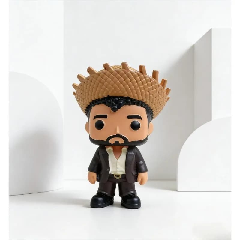 Figurina in Vinile Edizione Limitata Bad Bunny, Modello da Collezione con Design Unico del Cappello di Paglia, Ideale per Arredamento Casa e Man Cave