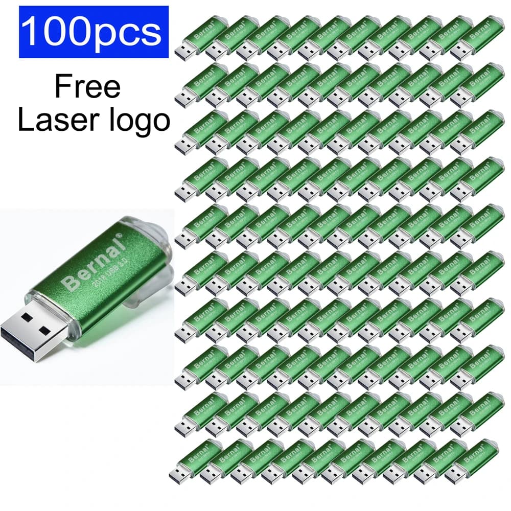 100 Pezzi Chiavette USB Personalizzabili con LOGO Gratuito, 128MB, Regalo per Anniversario di Matrimonio, Chiavette USB 4GB con LOGO Laser, 16GB