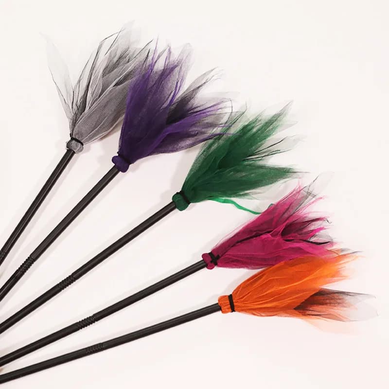 Witch Flying Broomsticks for Halloween, Magical Wizard Costume Props, Cosplay & Themed Party Dress-Up Accessories