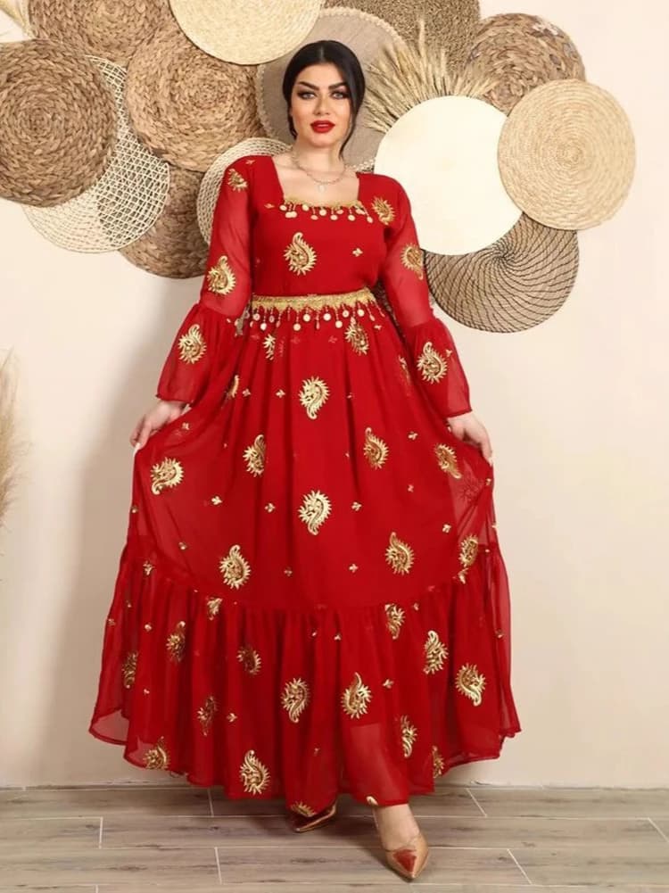 Abito musulmano marocco Kaftans Abaya abiti da sera per le donne in Chiffon Dubai tacchino Islam abito lungo vestaglia Femme Musulmane abiti