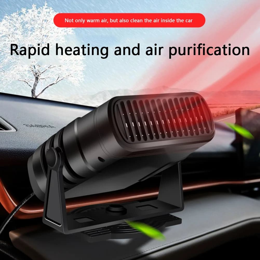 12V/24V 2 IN1 Electric Heater Fan 360 Degree Rotating Defogging Defrosting Heating Fan Air Heater Anti-Fog Automobile Heater