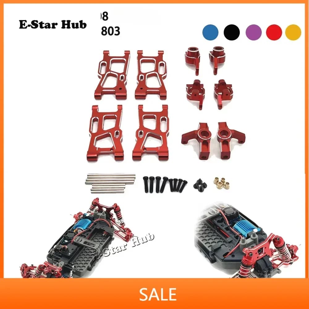 Bracci Oscillanti Anteriori e Posteriori, Coppa dello Sterzo a C, Sedile per Rlaarlo 1/14 1/12 WLtoys 124008 JJRC C8803, Parti di Aggiornamento in Metallo per Auto RC