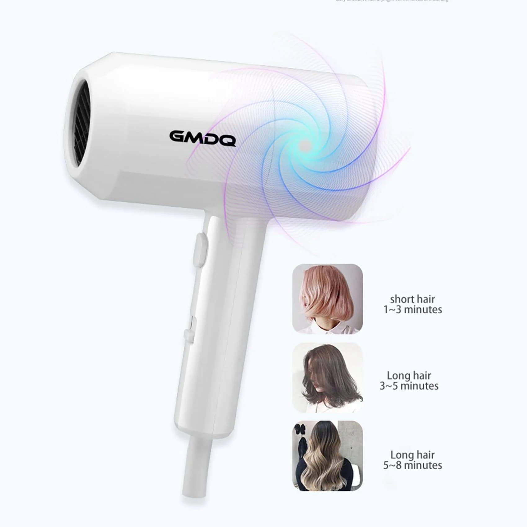 2X GMDQ Negative electric wall mounting fan for hair dryer with hot and cold wind with USB bracket European black-Y31A
