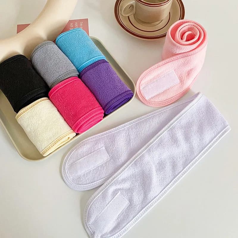 Fasce per il viso in microfibra per donne e ragazze, larghe e solide, per trucco, fasce per capelli in velcro, fasce per capelli, elastici per capelli, accessori per capelli
