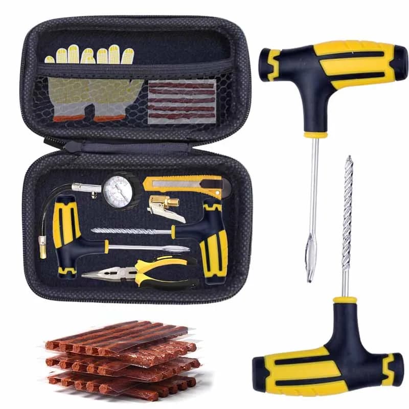Kit di attrezzi per la riparazione di pneumatici per Auto con strisce di gomma Set di tappi per borchie per foratura di pneumatici Tubeless Auto Bike Truck strumento di riparazione di pneumatici per moto
