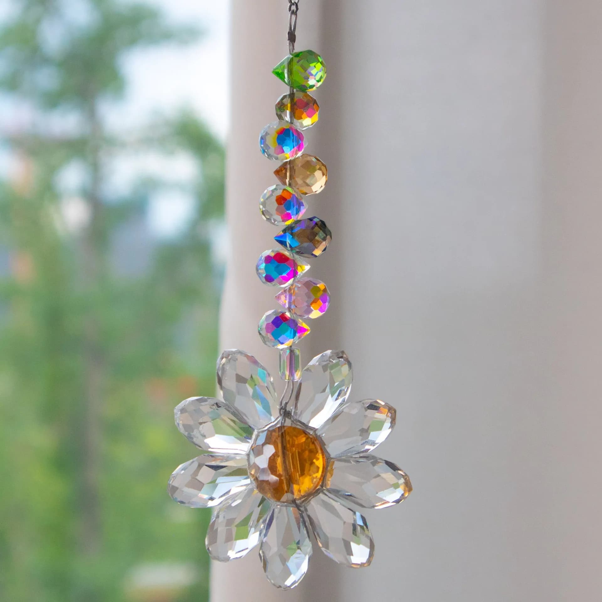 Daisy K9 Crystal Sun Catcher Window Decors Rainbow Maker Indoor Suncatcher Courtyard Garden Decoration Home Xmas Ornament