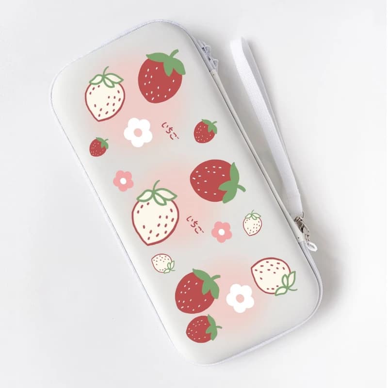 Custodia semplice per fragole da 1 pezzo compatibile con la console di gioco Switch Lite, borsa organizer nera da viaggio portatile