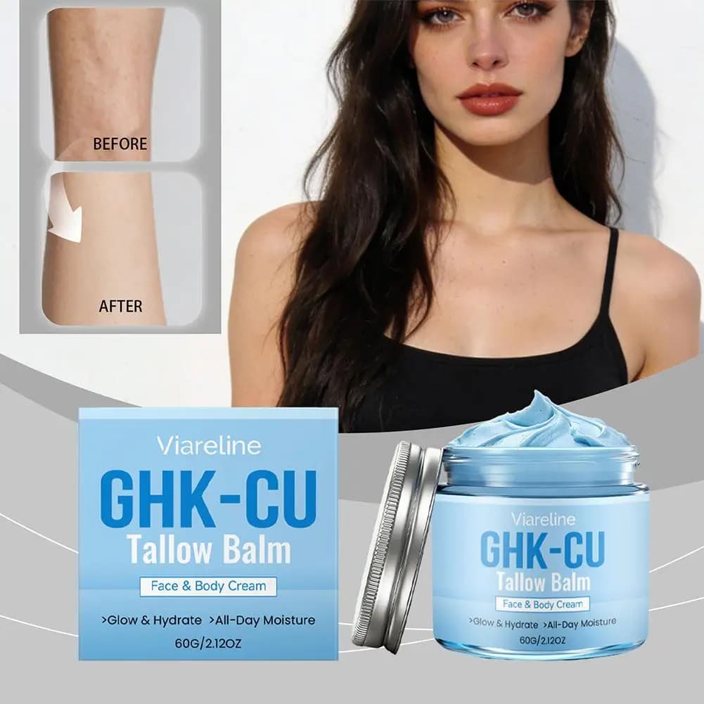 GHK-Cu Copper Peptides with Beef Sebum for Leather: Blue Balm with Manuka Honey Moisturizing for Face and Body for Leather Mature, Dry and Sensitive