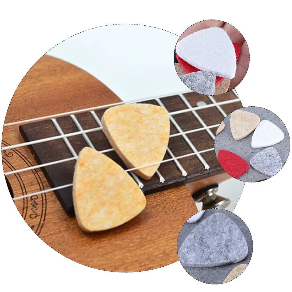 20 Pezzi Plettri in Feltro per Ukulele e Chitarra, Design a Cuore, per Chitarra Classica e Basso, Facilitano l'Apprendimento, Sicuri per le Dita