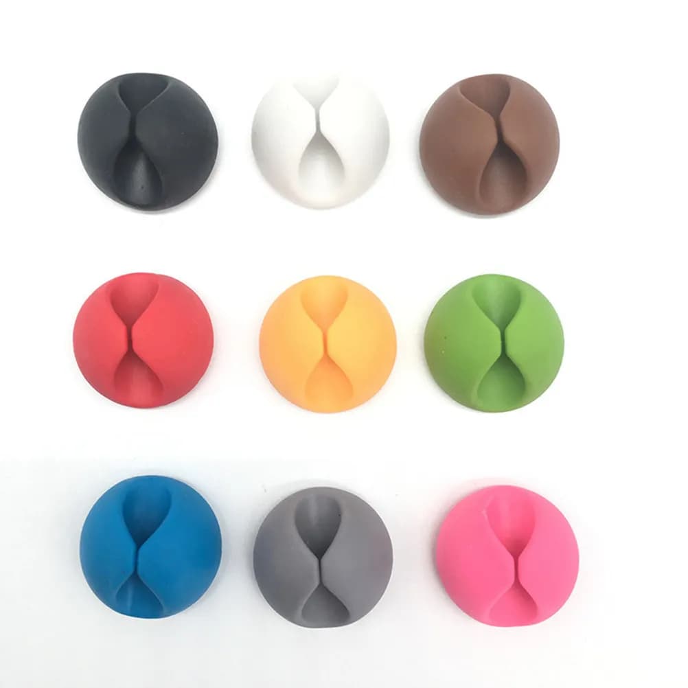 20Pcs Desk Cable Organizer Clips Strong Adhesive Wire Management Solution for TV Computer Monitor Chargers Headphones Office