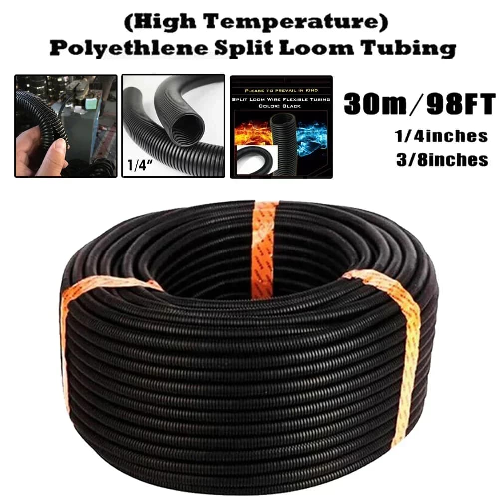 Tubo protettivo flessibile 30m Split Loom Conduit Cable Management cavo per tubi contorto 30 metri per tutti i tipi di auto, case