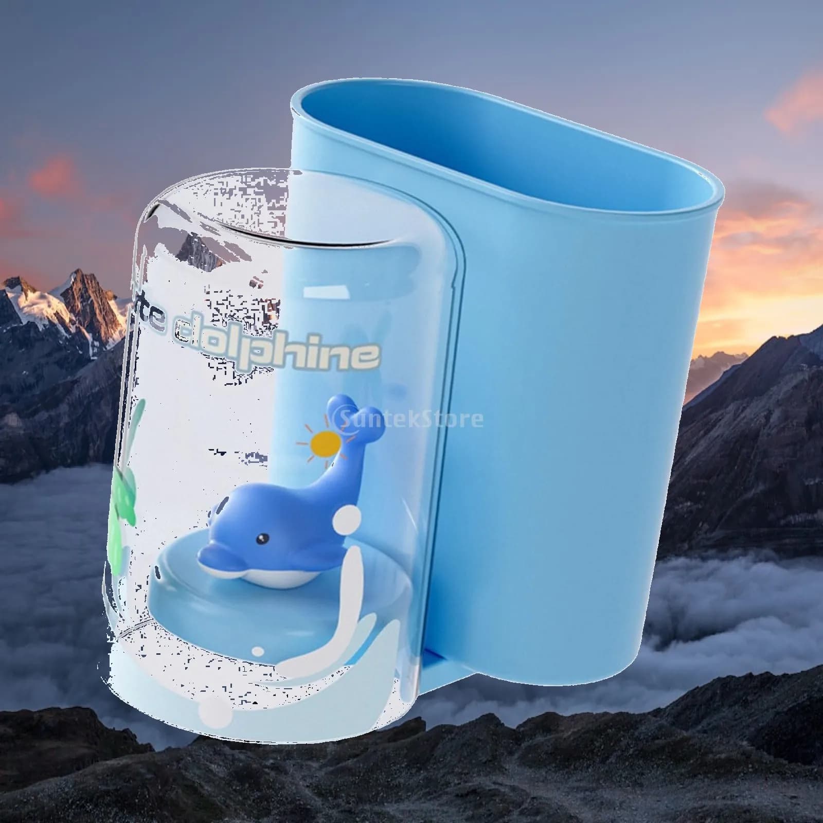 Cartoon Toothbrush Holder Rinsing Cup Stand Stylish Multipurpose Cute Toothpaste Storage Box for Apartment Wash Room Bathroom