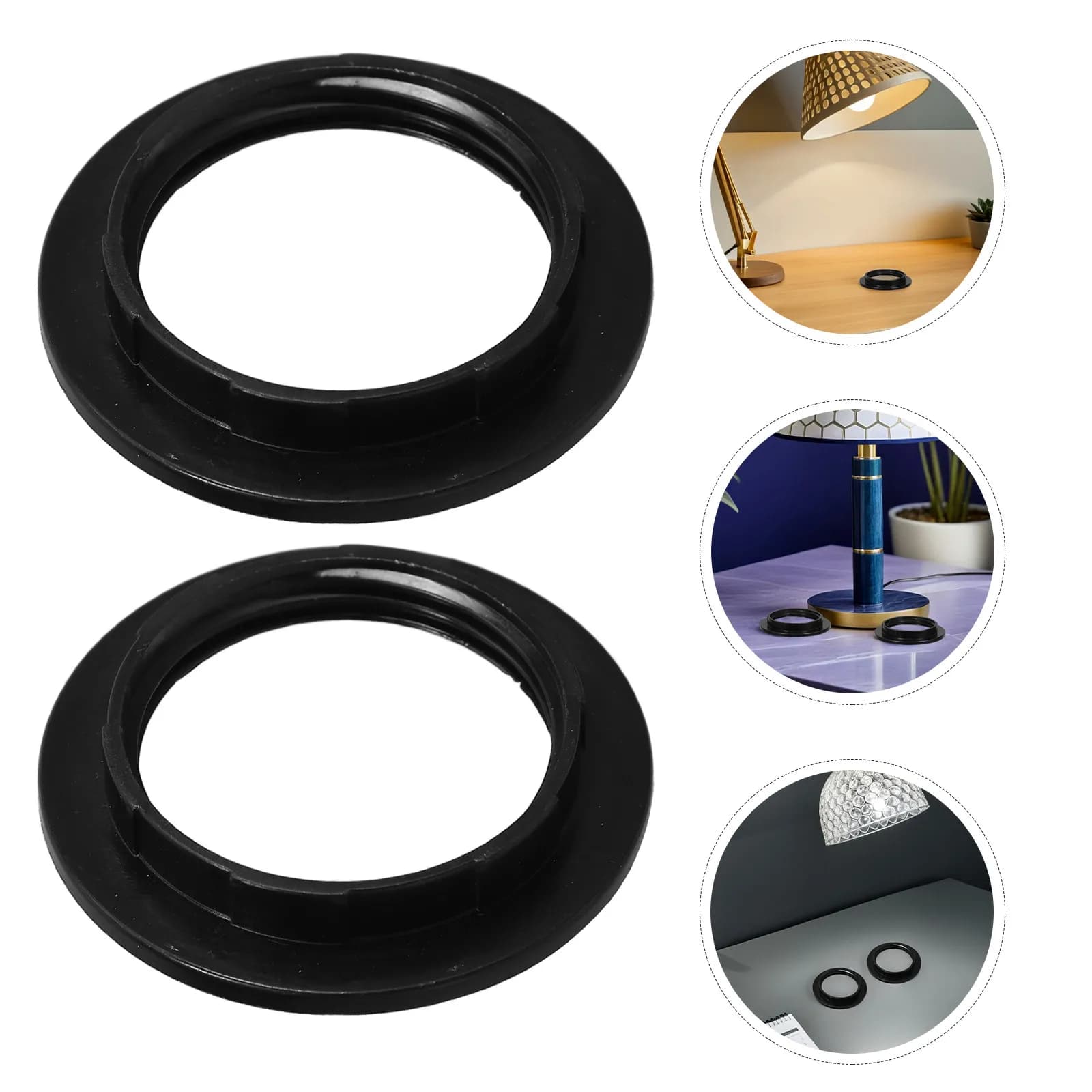6Pcs Lamp Holder Fixing Rings E26 E27 Shade Retainer Threaded Light Socket Collar Adapter for Pendant Floor Table Lamp Parts