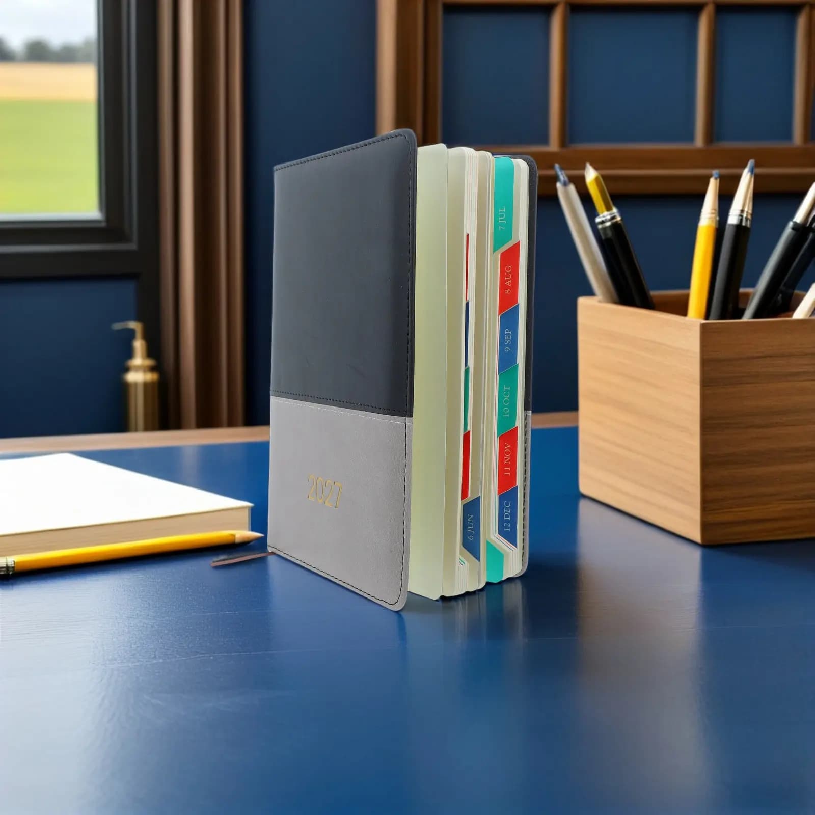Soft Cover 2027 Daily Appointment Book A5 Color Blocked Planner Student School Academic Diary Journal Notebook Business Agenda