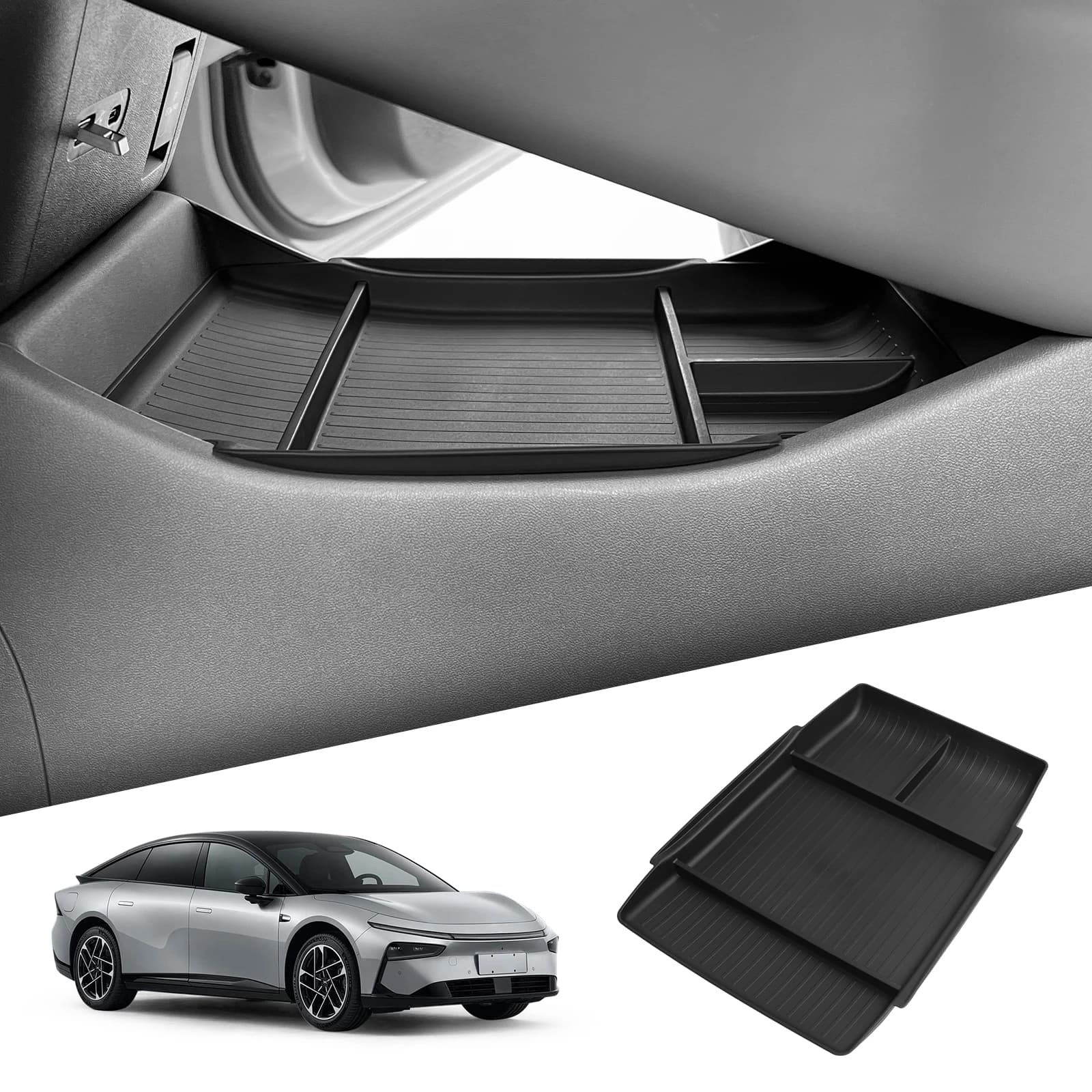 Vassoio per Auto SMABEE per Xpeng P7+ Scatola Portaoggetti Inferiore del Controllo Centrale Accessori Interni Organizzatore TPE Nero